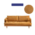 Luxurious Dark Green Sofa with Natural Wood Accents and Goose Down Cushions fyx-825