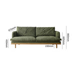 Luxurious Goose Down Corduroy Sofa in Off White with Oak Wood and Color Options fxgmz-604