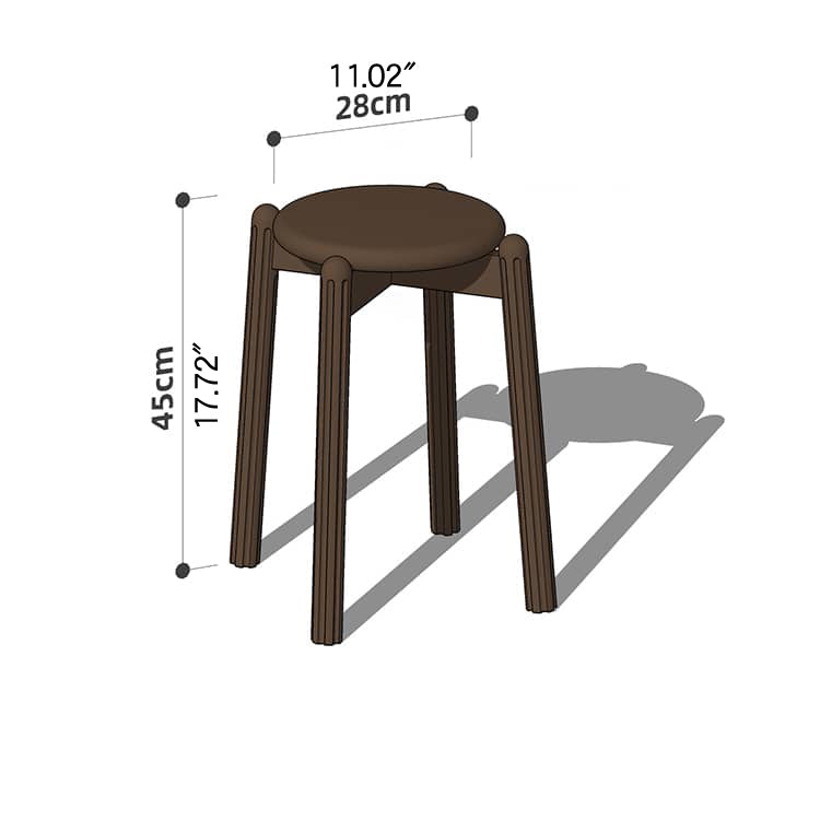 Elegant Brown Cherry & Black Walnut Natural Wood Stool – Perfect for Home & Office Decor hykmq-790