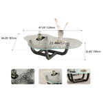 Elegant Ash Wood Tea Table with Tempered Glass Top - Modern Centerpiece for Your Living Room fif-4516