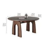 Elegant Ash Wood Table with Sintered Stone Top for Modern Interiors fjx-2663