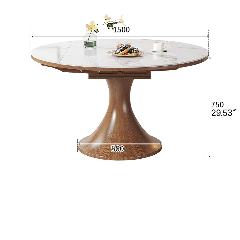 Elegant Glossy White Sintered Stone Table with Oak Wood Base for Modern Interiors fmbs-003