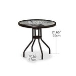 Stylish Modern Table with Black Glass Top and Durable Brown Steel Frame zy-268