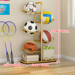Multi-Tier Metal Sports Storage Rack for Balls & Equipment Organization hsen-2027