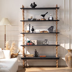 Stylish Black Density Board Storage Rack - Modern Shelving for Home & Office hdst-4306
