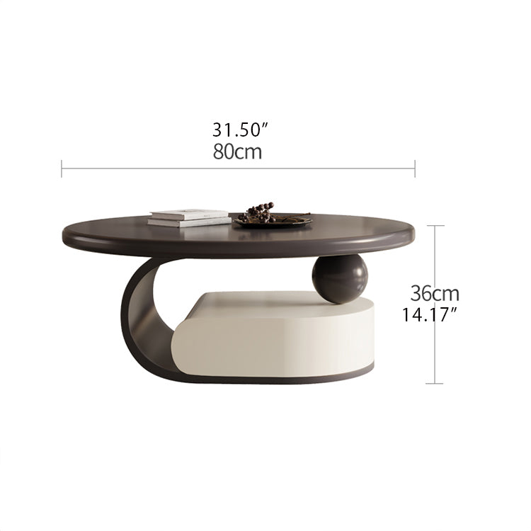 Modern Ceramic Sintered Stone Tea Table with Stainless Steel and Solid Wood Design fhj-4496