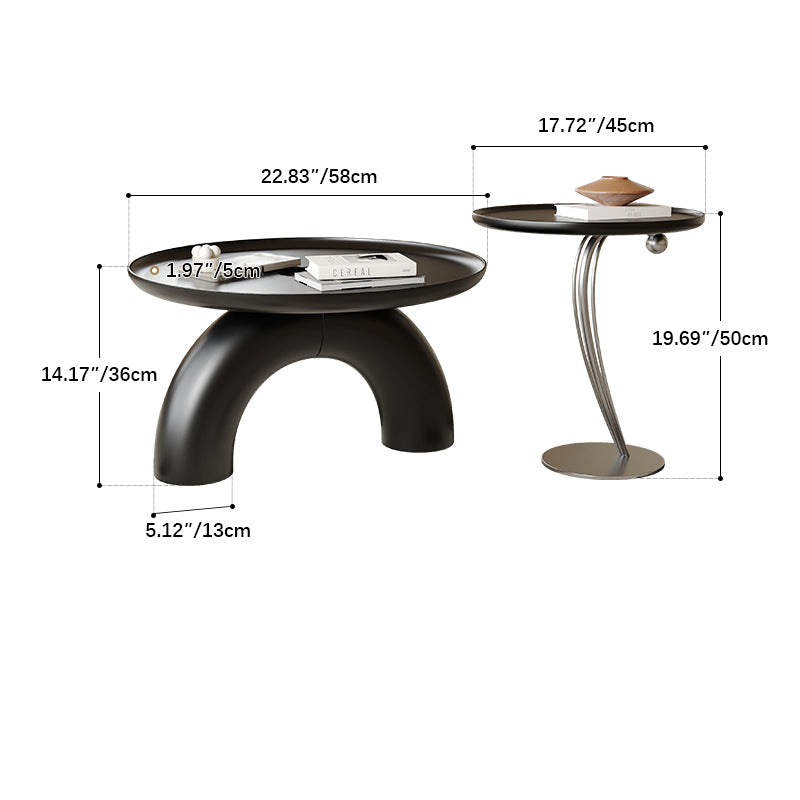 Compact Tea Table with Solid Wood and Stainless Steel Design - Modern Elegance for Your Living Space fif-4530