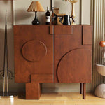 Modern Solid Wood Sideboard Cabinet with Artistic Design Elements hbs-4417