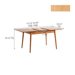Elegant Natural Wood Table with Cherry Finish and Sleek Metal Accents fyx-835