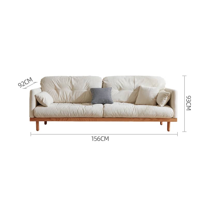 Luxury Beige Corduroy Sofa with Natural Goose Down Cushions and Oak Pine Wood Frame hmyf-1270