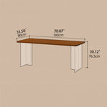 Sleek Cherry Wood Dining Table with Modern Acrylic Base - Stylish Home Addition fpmxm-2769