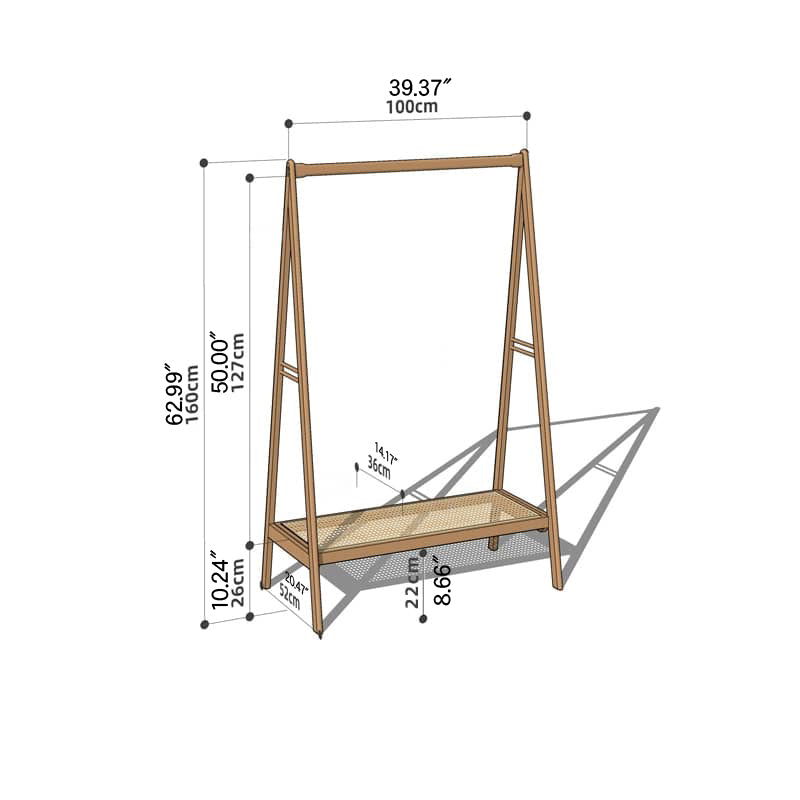 Premium Wooden Coat Hangers - Cherry, Red Oak, Black Walnut with Elegant Rattan Accents hykmq-783