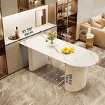 Sleek Sintered Stone Dining Table with Luxurious Faux Leather Chairs for Modern Elegance fel-2021