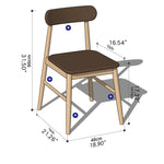 Elegant Natural Wood Chair in Brown - Oak, Cherry, and Black Walnut Options hykmq-740