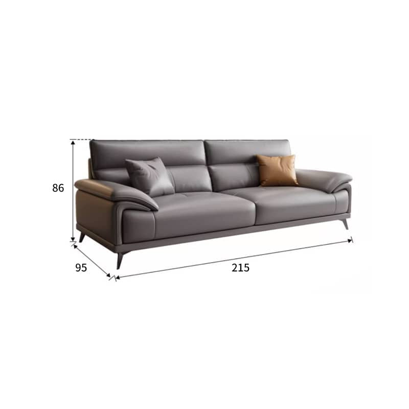 Luxury Gray Sofa with Pine Wood Frame - Cozy Cotton Down & Durable Faux Leather hzh-1365