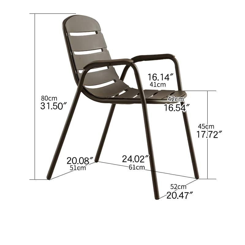 Sleek Modern Chair: Brown Black PVC with Galvanized Steel Frame and PE Rattan Detailing zy-149