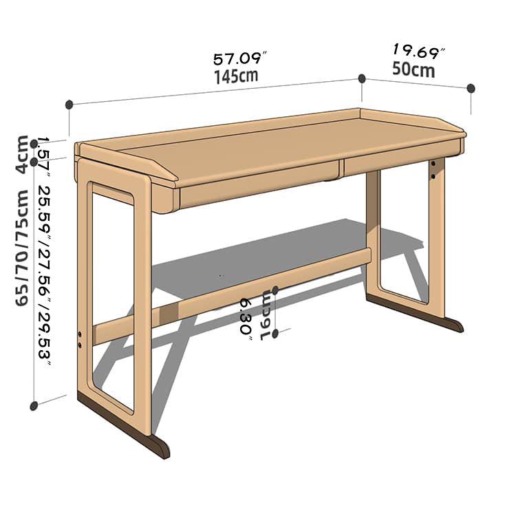 Handcrafted Table with Natural Wood Finish in Red Oak and Black Walnut hykmq-751