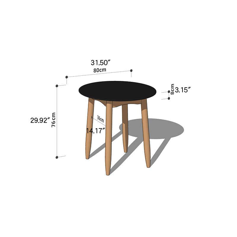 Elegant Black Natural Wood Table with White Marble, Cherry Wood, & Red Oak Options hykmq-788