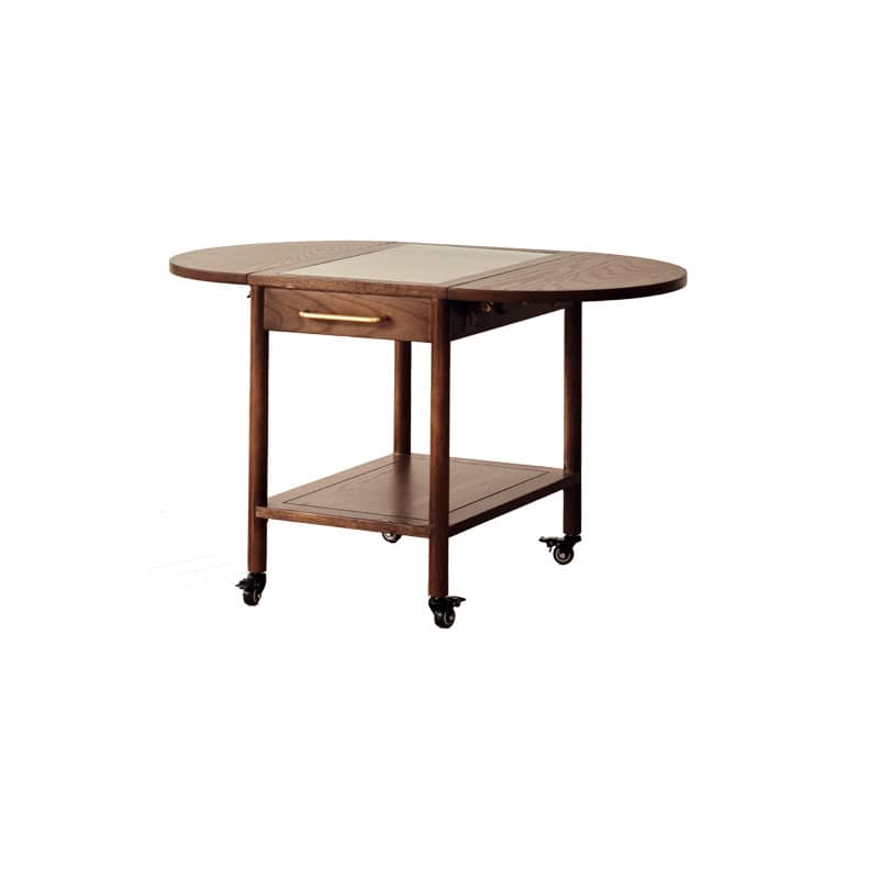 [幅40cm] センターテーブル 可動式 折畳式 収納付き オーク 強化ガラス北欧 コンパクト fyg-666