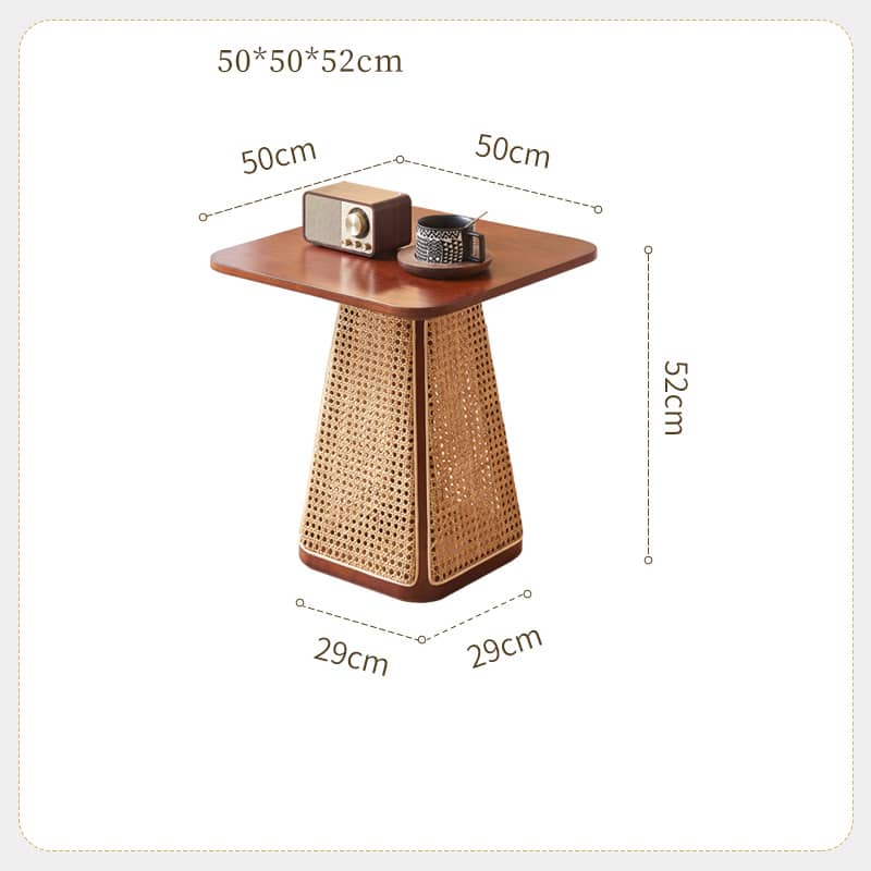 [幅40～80cm]サイドテーブル ラタン 天然木 木目調 アッシュ材 ブラウン 北欧 fxjc-518