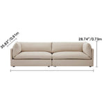 Stylish Off-White and Light Gray Pine Fabric Sofa - Perfect Modern Living Room Centerpiece mr-162