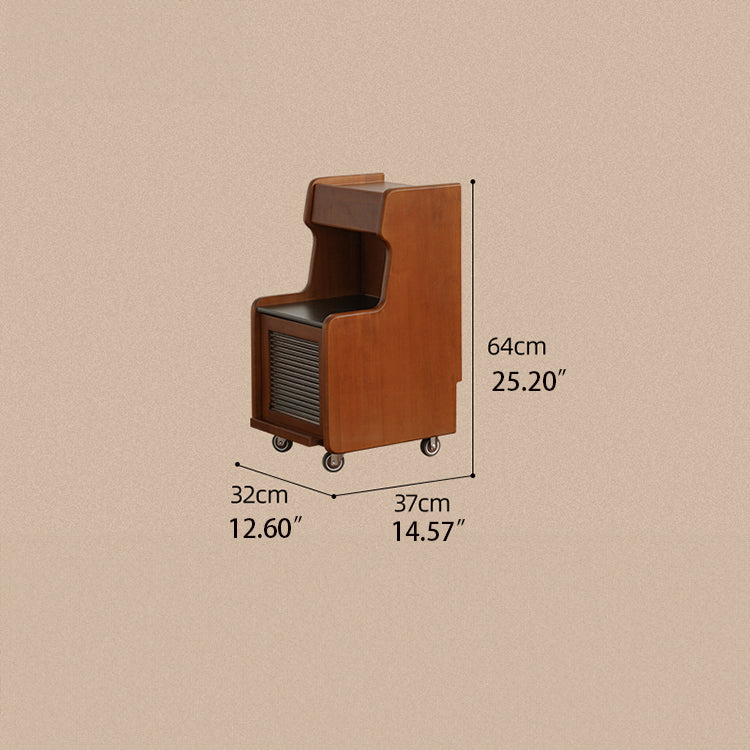 Cherry Wood Nightstand with Glass and Boxwood Accents - Elegant Design for Bedroom Storage fpmxm-2799