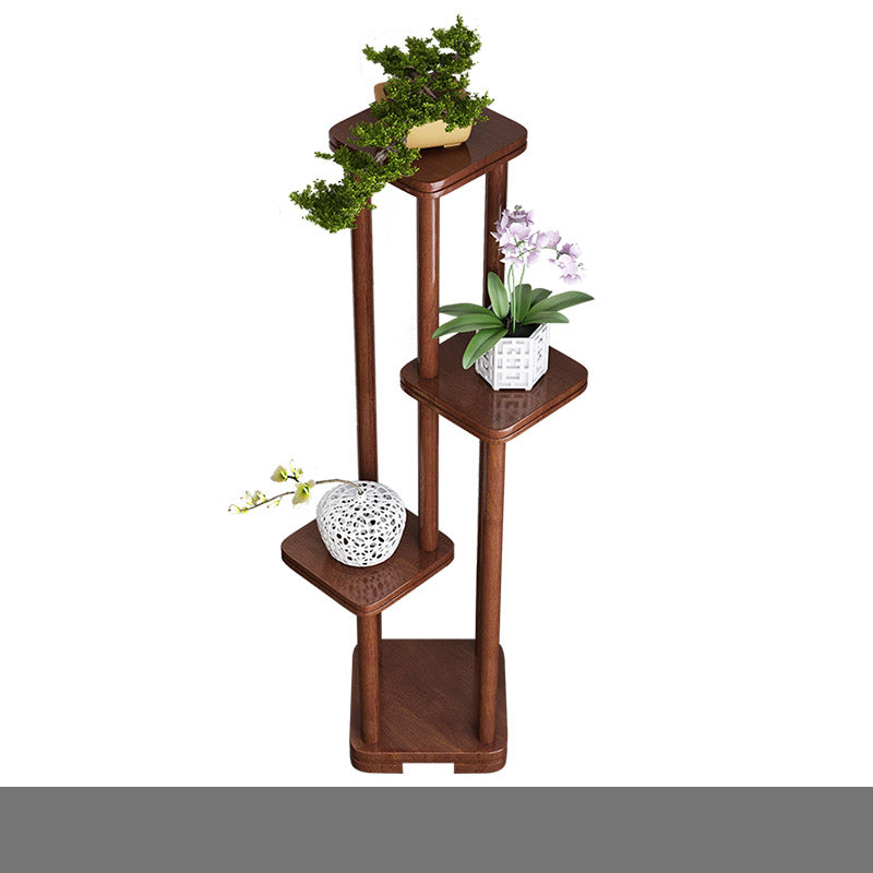 [高さ70～100cm]フラワースタンド 屋内 花台 園芸ラック 花置き棚 2段 3段 ラバーウッド fl-262
