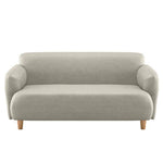 Modern Techno Fabric Sofa Set in Orange, Off-White, Dark Blue, and Green with Elegant Wood Accents qm-1