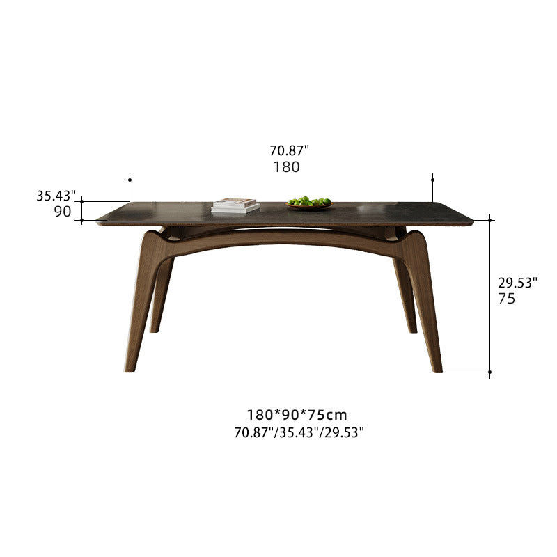 Elegant Ash Wood & Sintered Stone Table for Modern Living Spaces fjx-2662