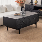 Modern Black Geometric Cabinet with Chinese Fir and Density Board Construction hdst-4224