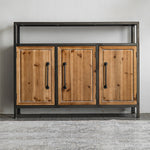 Rustic Chinese Fir and Glass Cabinet with Drawers - Stylish Storage Solution hdst-4302