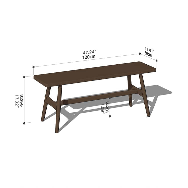 Elegant Grey Brown Stool with Natural Wood Legs in Black Walnut and Cherry Wood, Upholstered in Cotton-Linen Blend hykmq-746