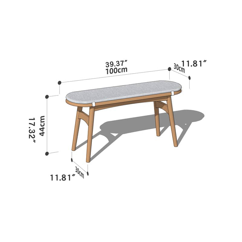 Elegant Multitone Wooden Stool with Cotton/Linen Seat – Grey, Brown, Cherry, Black Walnut hykmq-741