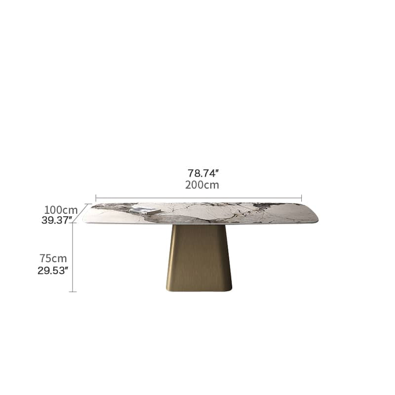 Modern Sintered Stone & Stainless Steel Table - Stylish and Durable Dining Solution fld-2746