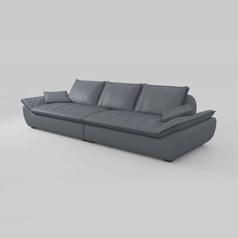 Luxurious Gray Pine Wood Sofa with Latex Down Cushions and Leathaire Finish hatx-1024