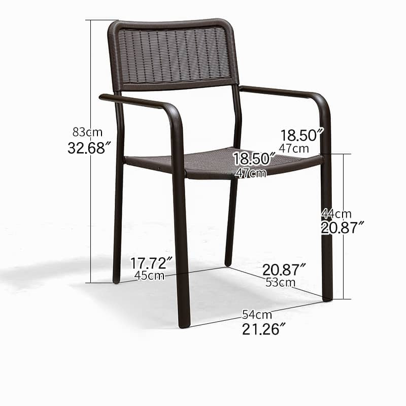 Sleek Modern Chair: Brown Black PVC with Galvanized Steel Frame and PE Rattan Detailing zy-149