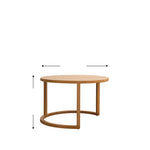 Stunning Natural Wood Tea Table | Cherry & Oak Wood with Copper Accents fyx-870