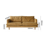 Luxurious Goose Down Corduroy Sofa in Off White with Oak Wood and Color Options fxgmz-604
