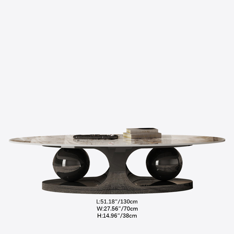 Sintered Stone Stainless Steel Tea Table – Modern Elegance for Your Living Space fdl-2598