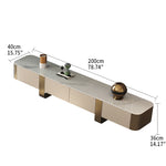 Modern Ceramic Sintered Stone TV Cabinet - Sleek Design for Elegant Living Rooms fjx-2679