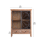 Vintage-Style Cabinet with Chinese Fir and Glass Doors - Elegant Storage Solution hdst-4300