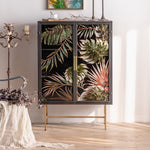 Stylish Chinese Fir Cabinet with Tempered Glass Doors - Modern Accent Storage Unit hdst-4322