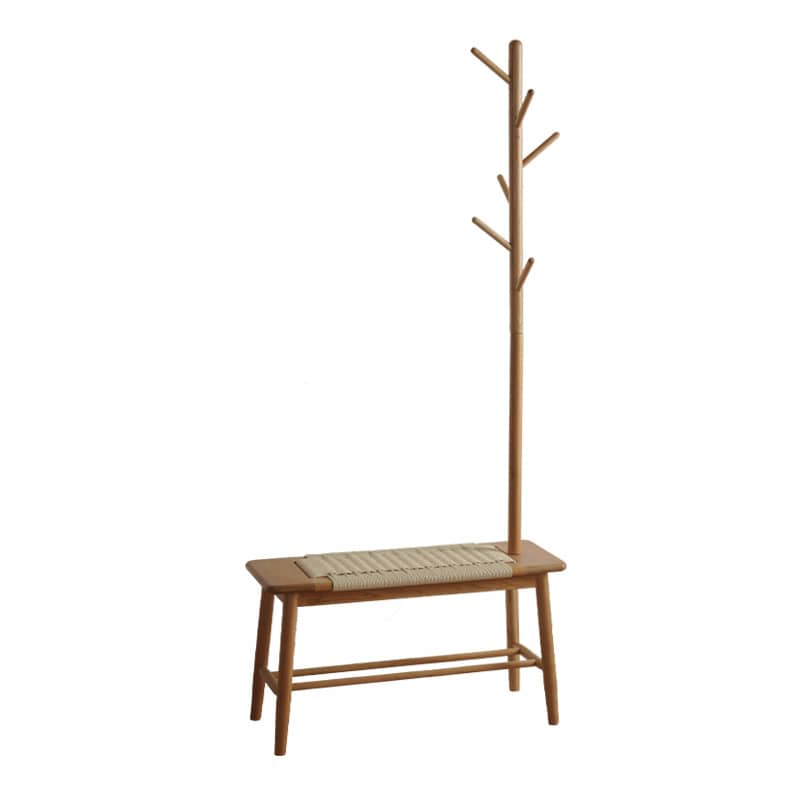 Elegant Cherry & Oak Wood Stool with Durable Kraft Paper Details fyx-896