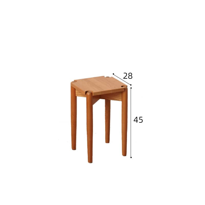 Elegant Oak Wood Stool with Light Grey Cushion - Natural and Comfortable Seating fyx-891