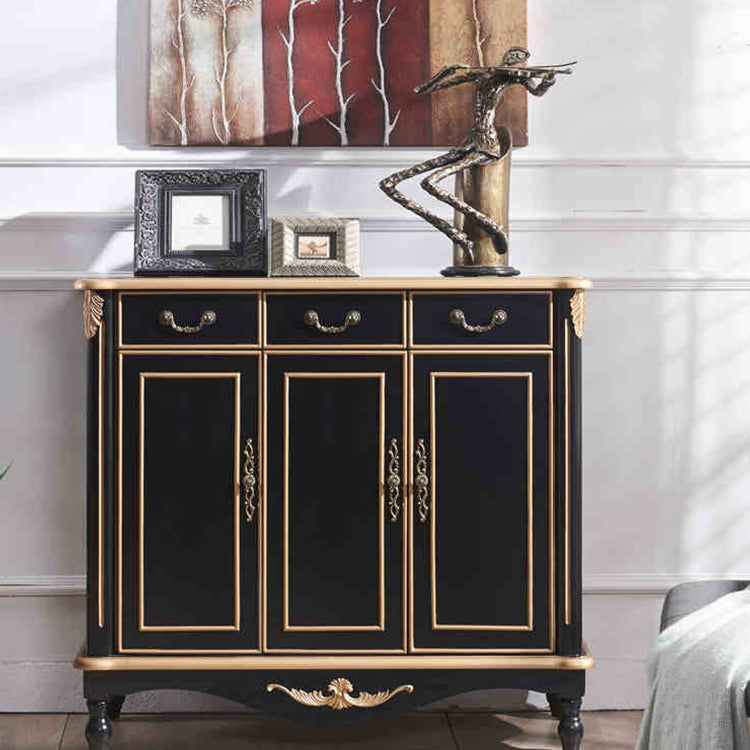 Elegant White and Gold Cabinet with Ample Storage for Modern Living Rooms hbs-4423