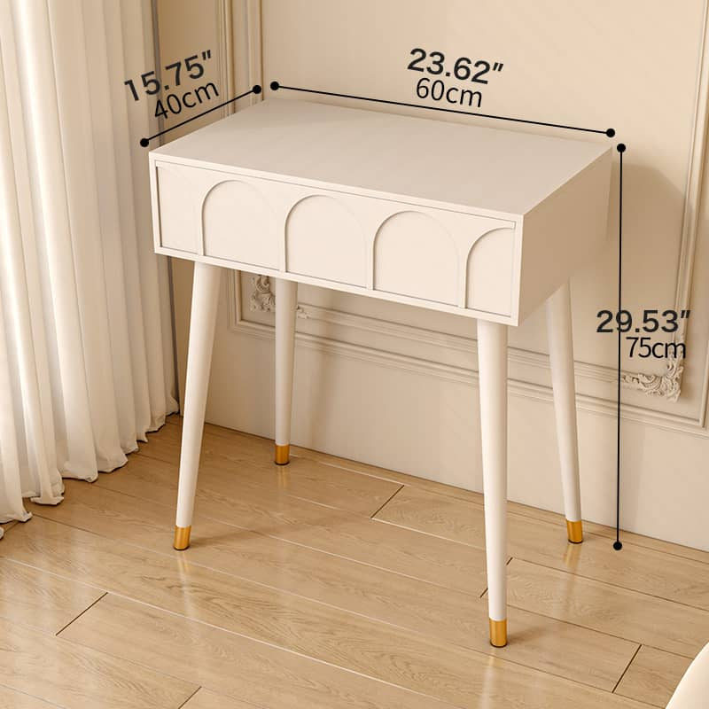 Elegant White Modern Makeup Vanity Table with Mirror and Storage Drawers fel-2022