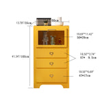 Stylish Pink Solid Wood Cabinet with Tempered Glass Display Shelves hyj-2298