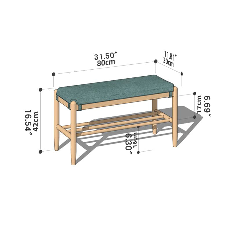 Handcrafted Green Stool in Natural Wood with Cotton Linen Upholstery - Multiple Color Options Available hykmq-744