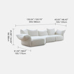 Luxurious White Pine Chenille Sofa with Plush Down Cushioning my-352