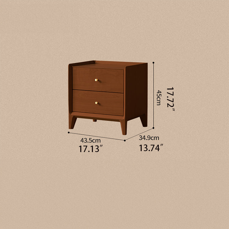 Cherry Wood Nightstand with Glass and Boxwood Accents - Elegant Design for Bedroom Storage fpmxm-2799